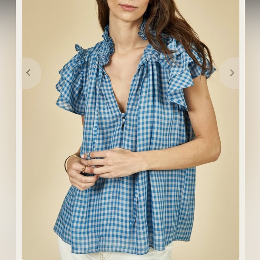 Hunter Bell Blue Gingham Top